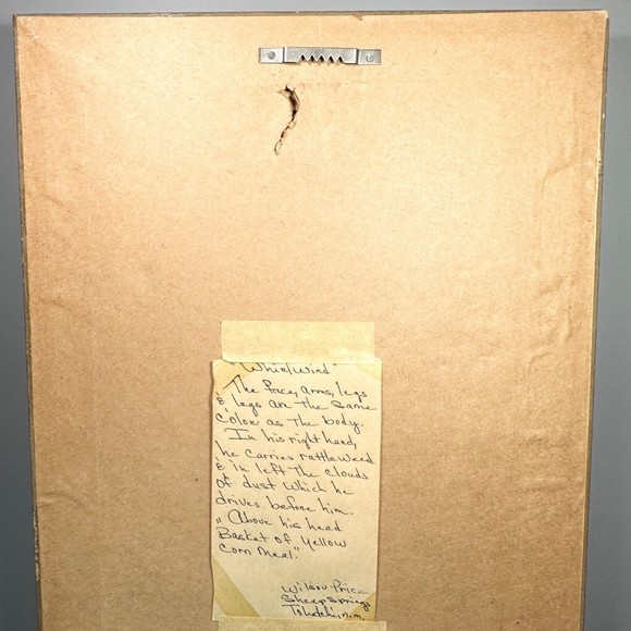 Wilson Price "Whirlwind" Sand Painting Signed Artist Hand Written Note - Picture 5 of 10